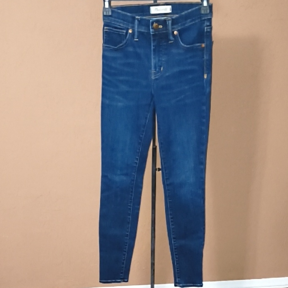 Madewell Dark Blue High Rise Skinny Jeans Tapered Fit Size 23